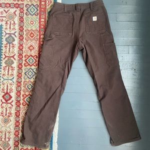 Brown Carhartt straight leg carpenter pants